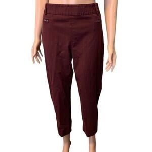 Talbots Burgundy Chino Pants 16P "Chatham" Zip Coin Pockets Side Zipper Preppy